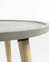 Kave Home Bijzettafel 'Lucy' Beton en rubberhout, 40cm - thumbnail
