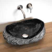 Waskom Loutro Kev B Rechthoek 50x35x20 cm Marmer Black - thumbnail