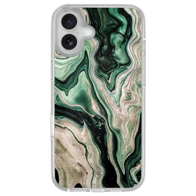 iPhone 16 hybride hoesje - Green waves