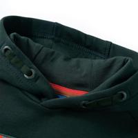 Kindertrui met capuchon winner-print 140 donkergroen - thumbnail