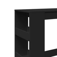Bartafel met rekken 90x40x103,5 cm bewerkt hout zwart - thumbnail