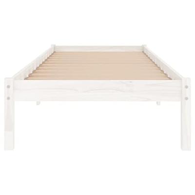 Bedframe massief grenenhout wit 100x200 cm