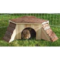 KERBL Natuurhuis met oprit voor knaagdieren - 37x37x16cm - thumbnail