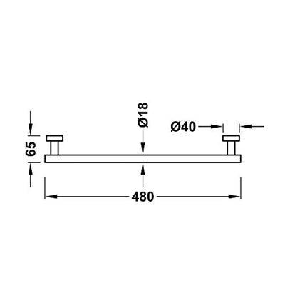 Handdoekhouder Tres Max 48 cm RVS Tres Handdoekhouder Tres Max 48 cm RVS Tres