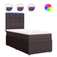 Boxspring met matras stof donkerbruin 80x200 cm - thumbnail