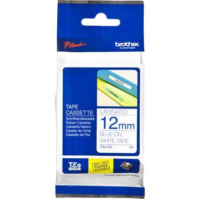 Brother printlintcassette TZE-233 wit/blauw 12 mm - thumbnail