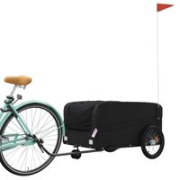 VidaXL Fietstrailer 45 kg ijzer zwart - thumbnail