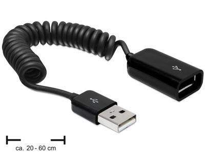 Delock 83163 USB-kabel USB 2.0 USB-A stekker, USB-A bus 0.60 m Zwart