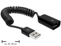 Delock 83163 USB-kabel USB 2.0 USB-A stekker, USB-A bus 0.60 m Zwart - thumbnail