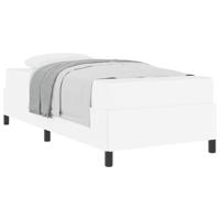 Bedframe met matras met matras Wit 100 x 200 cm Kunstleer - thumbnail