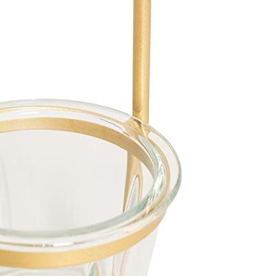 QAZQA Art deco tafellamp goud met wit glas - Isabella