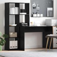 Bureau met plank Zwart eiken 138.5 x 55 x 143 cm Bewerkt hout - thumbnail