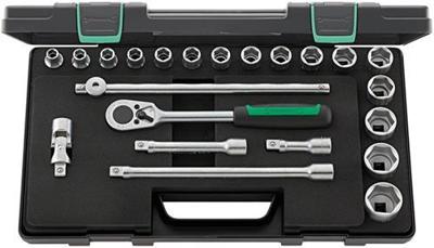 Stahlwille Dopsleutelset | 22-delig 1/2 inch | sleutelwijdtes 10-32 mm | aantal tanden 36 6-Kant | 1 stuk - 96031448 96031448 Stahlwille Dopsleutelset | 22-delig 1/2 inch | sleutelwijdtes 10-32 mm | aantal tanden 36 6-Kant | 1 stuk - 96031448 96031448