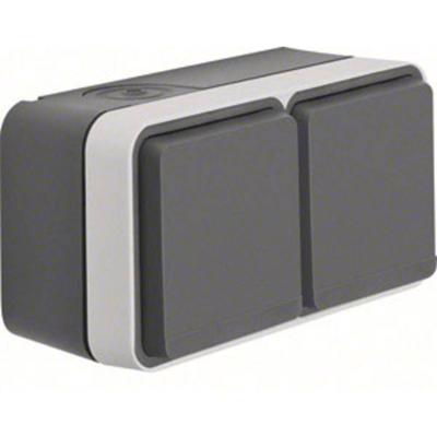 Berker 47843515 W.1 (opbouw) Wandcontactdoos dubbel spatwaterdicht Grijs, Lichtgrijs 1 stuk(s) Berker 47843515 W.1 (opbouw) Wandcontactdoos dubbel spatwaterdicht Grijs, Lichtgrijs 1 stuk(s)