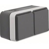 Berker 47843515 W.1 (opbouw) Wandcontactdoos dubbel spatwaterdicht Grijs, Lichtgrijs 1 stuk(s) - thumbnail