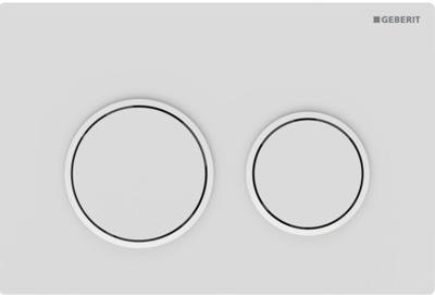 Geberit Drukplaat Omega 20 voor 2-toets Spoeling Witte Ringen Mat Wit