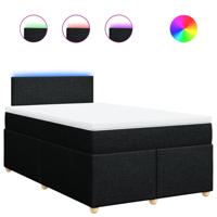 Boxspring met matras stof zwart 120x200 cm - thumbnail