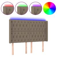 Hoofdbord LED 163x16x118/128 cm stof taupe - thumbnail