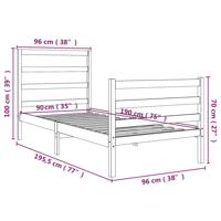 Bedframe massief grenenhout 90x190 cm - thumbnail