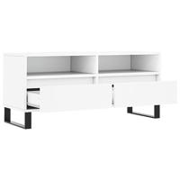 Tv-meubel 100x34,5x44,5 cm bewerkt hout wit - thumbnail