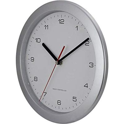 EUROTIME 56787 Wandklok Zendergestuurd 25 cm x 3.8 cm Zilver