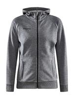 Craft 1910626 Core Soul Full Zip Hood Wmn - Dark Grey Melange - M - thumbnail