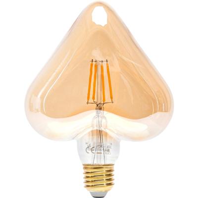LED Lamp E27 Fitting 4W - Warm Wit 1800K Amberkleurig - Aigi Glow Heart