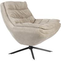 Dutchbone Draaifauteuil 'Vince' Rib, kleur Beige - thumbnail