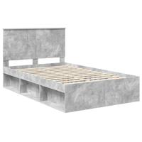 Bedframe met hoofdeinde Beton 120 x 190 cm Massief grenenhout - thumbnail