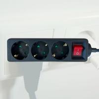 Stekkerdoos BRASQ 3 voudig 3 meter zwart - thumbnail