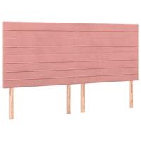 Boxspring met matras fluweel roze 200x200 cm - thumbnail