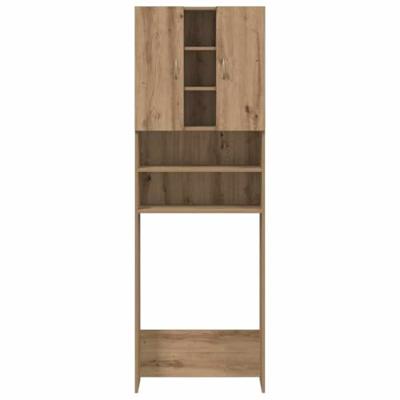 VidaXL Wasmachinekast 64x25,5x190 cm artisanaal eikenkleur