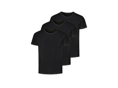 LIVERGY 3 heren T-shirts (Zwart, S)