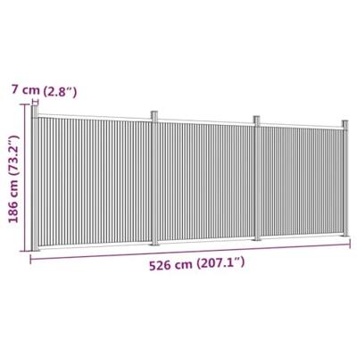 Schuttingpaneel 526x186 cm HKC grijs