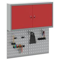 VidaXL Gereedschapskast set met plank 3 pcs rood gepoedercoat staal - thumbnail