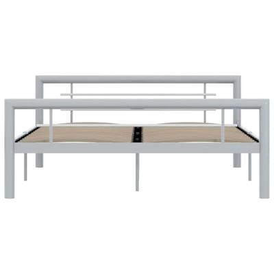 VidaXL Bedframe metaal grijs en wit 140x200 cm