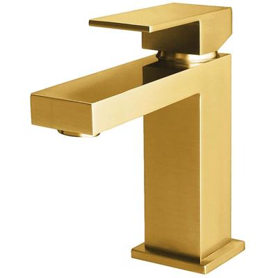 Wastafelkraan - Wastafelmengkraan - Leoni Crinty - Opbouw - Vierkant - PVD - Geborsteld Goud Wastafelkraan - Wastafelmengkraan - Leoni Crinty - Opbouw - Vierkant - PVD - Geborsteld Goud