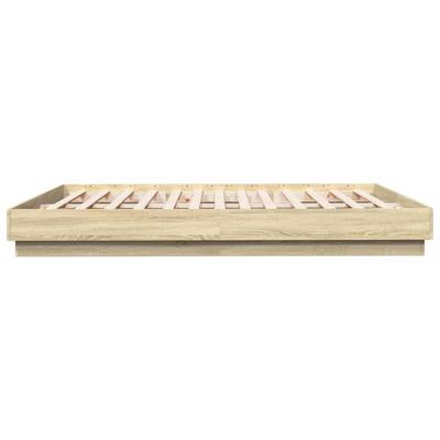 Bedframe bewerkt hout sonoma eikenkleurig 200x200 cm