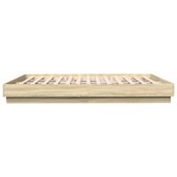 Bedframe bewerkt hout sonoma eikenkleurig 200x200 cm - thumbnail
