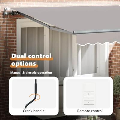 VidaXL Inklapbaar zonnescherm lichtgrijs 350 x 250 cm