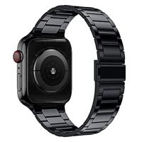 Stalen schakelband - Zwart - Geschikt voor Apple watch 38mm / 40mm / 41mm / 42mm - thumbnail