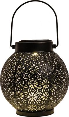 Anna's Collection Solar lantaarn metaal mat zwart 16 x 14,5 cm