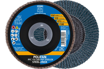 PFERD TOOLS 67764125 Z Psf Steelox Lamellenschijf Diameter 125 mm Boordiameter 22.23 mm Korrelgrootte (num) 40 10 stuk(s)