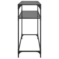 Wandtafel met zwart glazen blad 98x35x81 cm staal - thumbnail