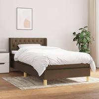 Boxspring met matras stof donkerbruin 100x200 cm - thumbnail