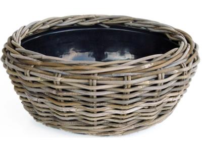 Bloempot Drypot Terrasschaal Rotan D44H15 cm Van der Leeden - Van der leeden