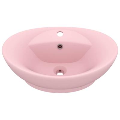 vidaXL Wastafel met overloop ovaal 58,5x39 cm keramiek matroze vidaXL Wastafel met overloop ovaal 58,5x39 cm keramiek matroze