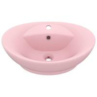 vidaXL Wastafel met overloop ovaal 58,5x39 cm keramiek matroze - thumbnail