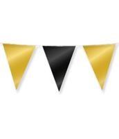 Party flag foil gold and black - thumbnail