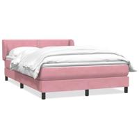 Boxspring met matras fluweel roze 160x220 cm - thumbnail